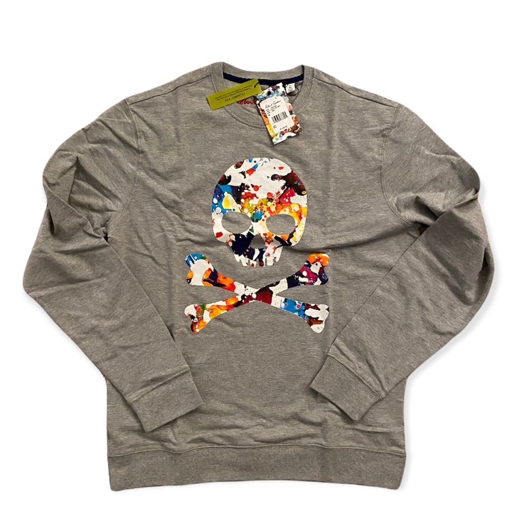 Robert Graham Grey sweatshirt skull design classic fit size medium